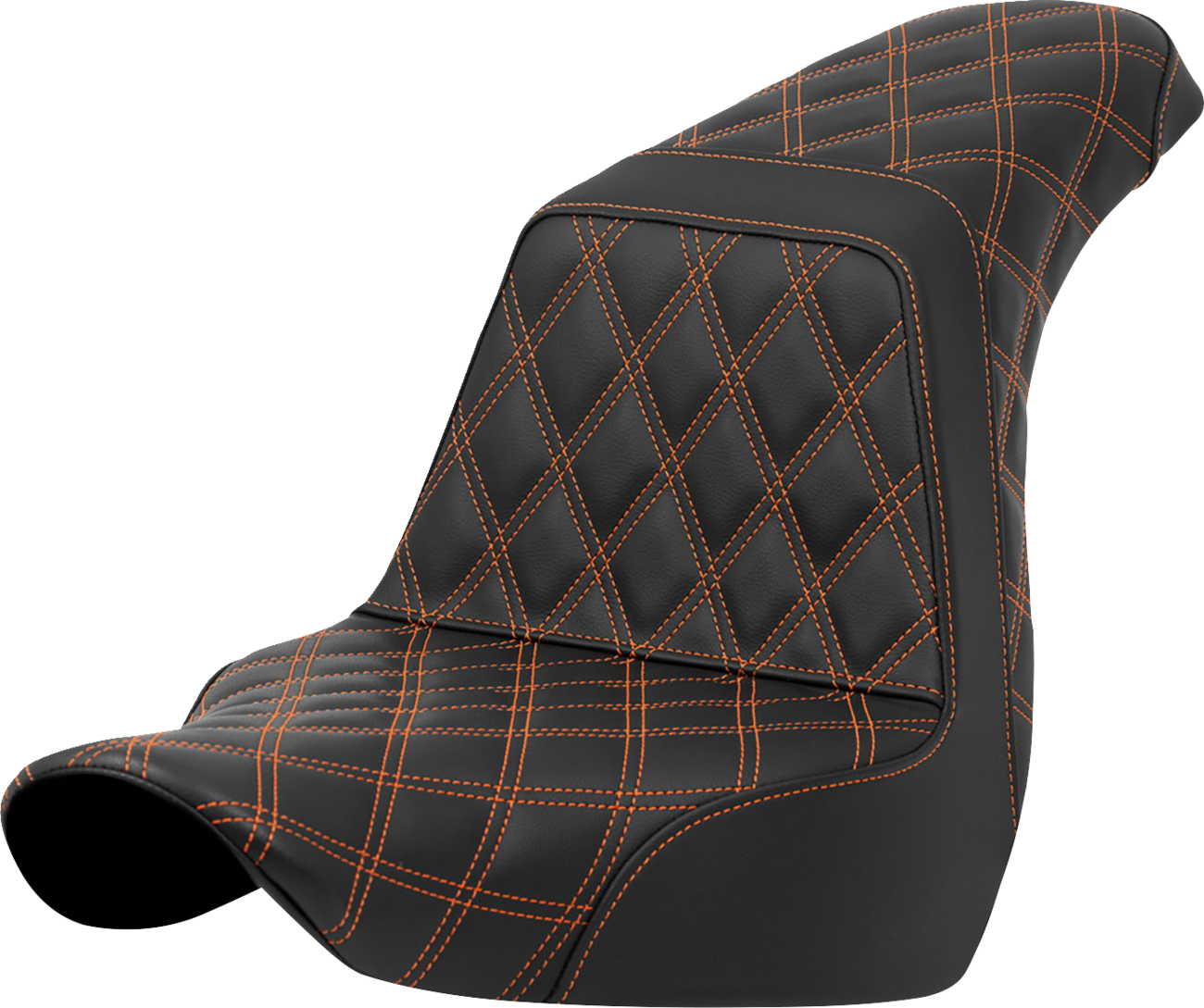 SADDLEMEN Step-Up Seat - Full Lattice Stitch - Orange Stitch - FXLR/FLSB '18-'21 818-29-17503 — image 1