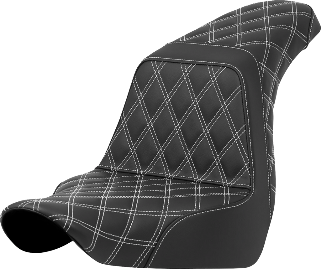 SADDLEMEN Step-Up Seat - Full Lattice Stitch - White Stitch - FXLR/FLSB '18-'21 818-29-17506 — image 1
