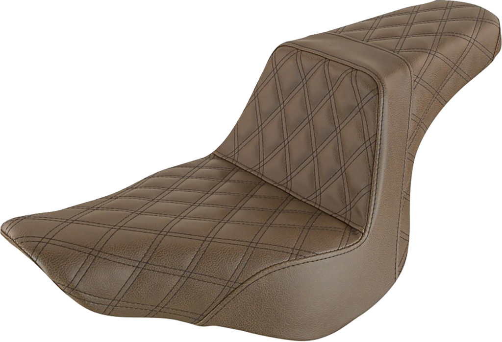 SADDLEMEN Step-Up Seat - Full Lattice Stitch - Brown 818-29-175BR — image 1