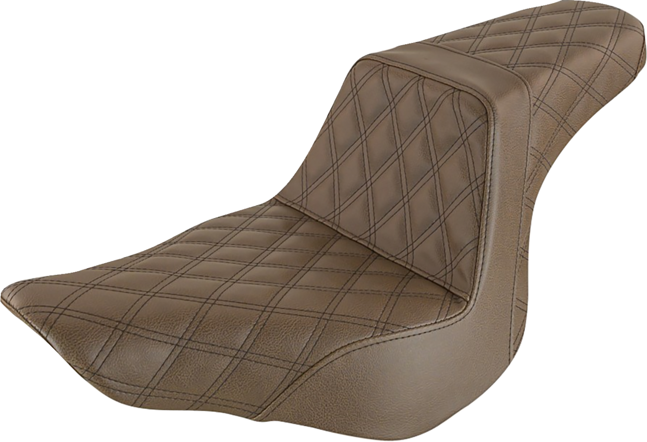 SADDLEMEN Step-Up Seat - Full Lattice Stitch - Brown 818-29-175BR — image 1