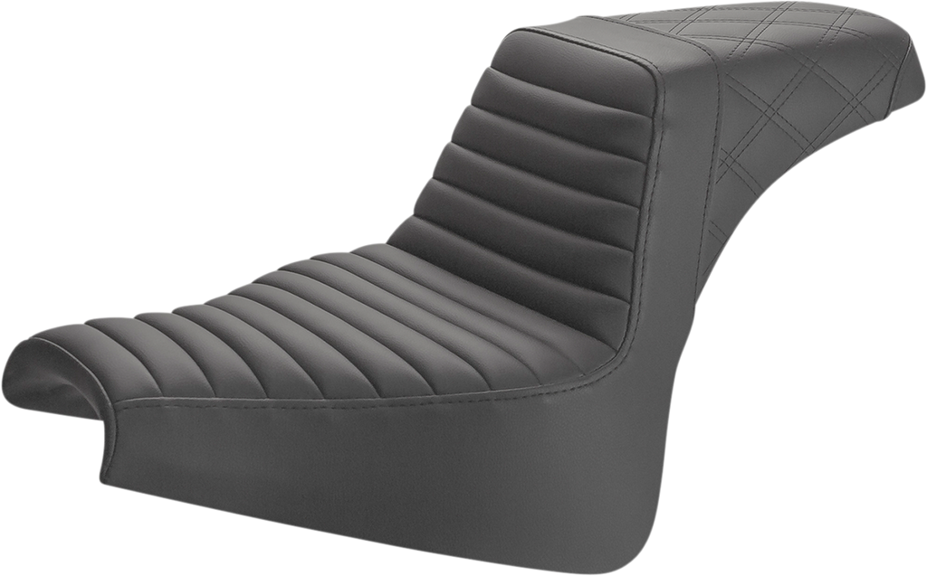 SADDLEMEN Step-Up Seat - Front Tuck-n-Roll/Rear Lattice Stitch - Black 818-29-176 — image 1