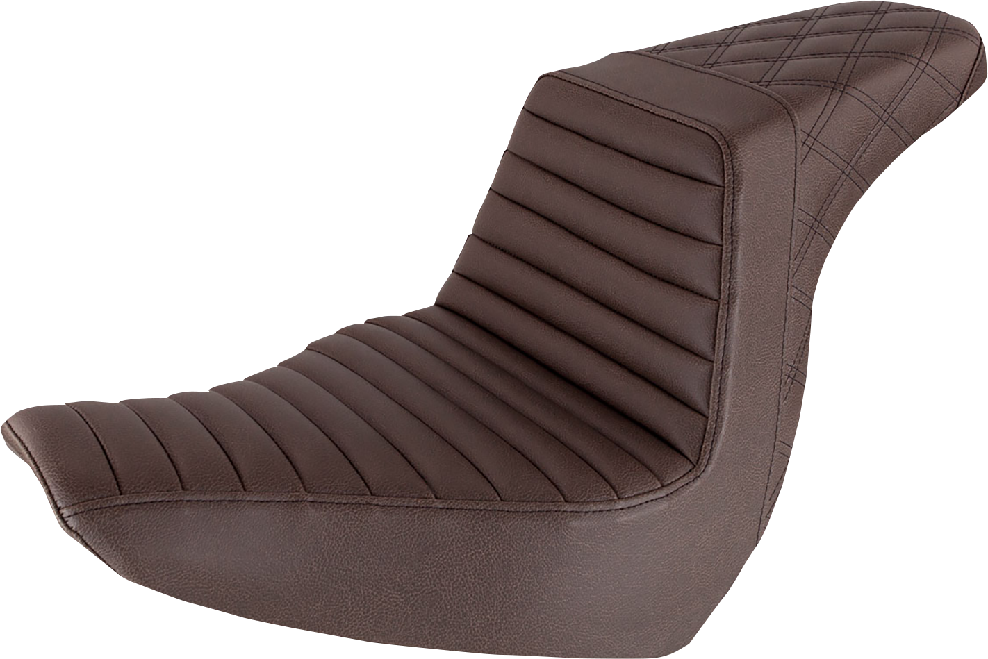 SADDLEMEN Step-Up Seat - Front Tuck-n-Roll/Rear Lattice Stitch - Brown 818-29-176BR — image 1