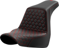 SADDLEMEN Step-Up Seat - Honeycomb - Red Stitching - FL/FX '18-'24 818-29-17704 — image 1