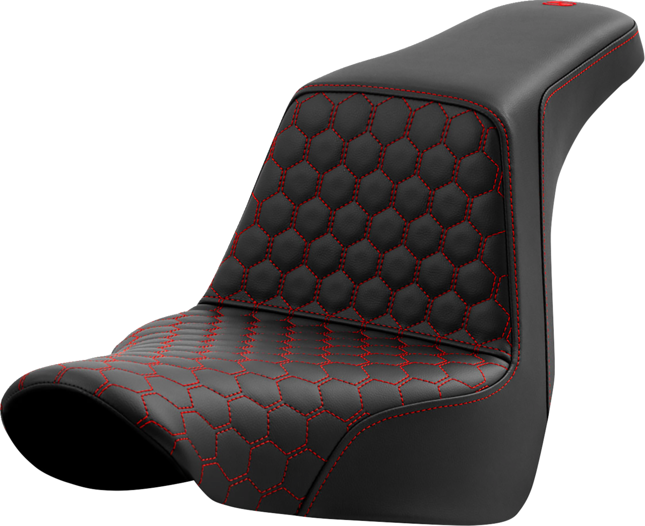 SADDLEMEN Step-Up Seat - Honeycomb - Red Stitching - FL/FX '18-'24 818-29-17704 — image 1