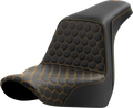 SADDLEMEN Step-Up Seat - Honeycomb - Gold Stitching - FL/FX '18-'24 818-29-17707 — image 1