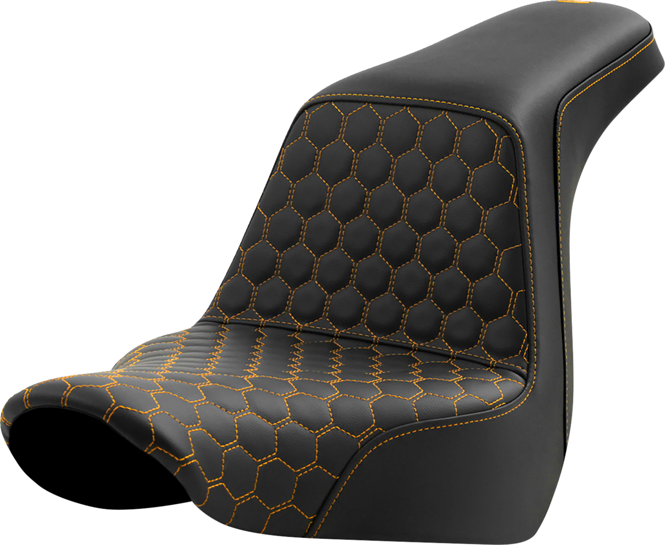 SADDLEMEN Step-Up Seat - Honeycomb - Gold Stitching - FL/FX '18-'24 818-29-17707 — image 1