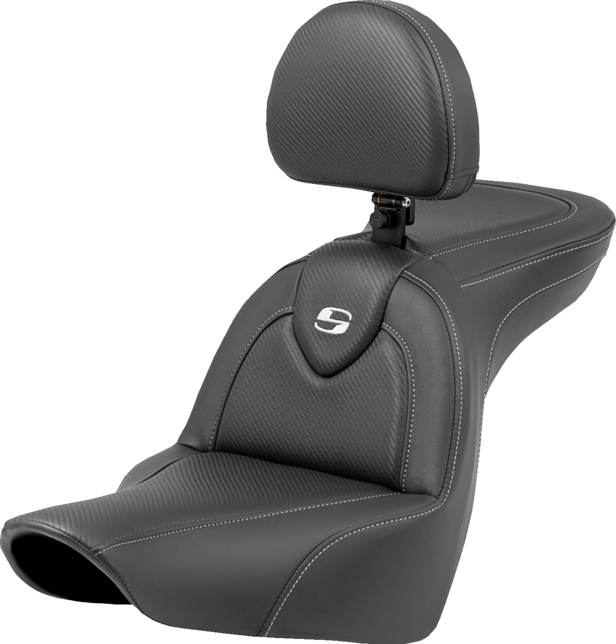 SADDLEMEN Roadsofa™ Seat - Carbon Fiber - with Backrest - FXLR/FLSB '18-'25 818-29-185BR — image 1