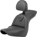 SADDLEMEN Roadsofa™ Seat - with Backrest - Black/Black Stitching - FXLR/FLSB '18-'23 818-29-187BR — image 1