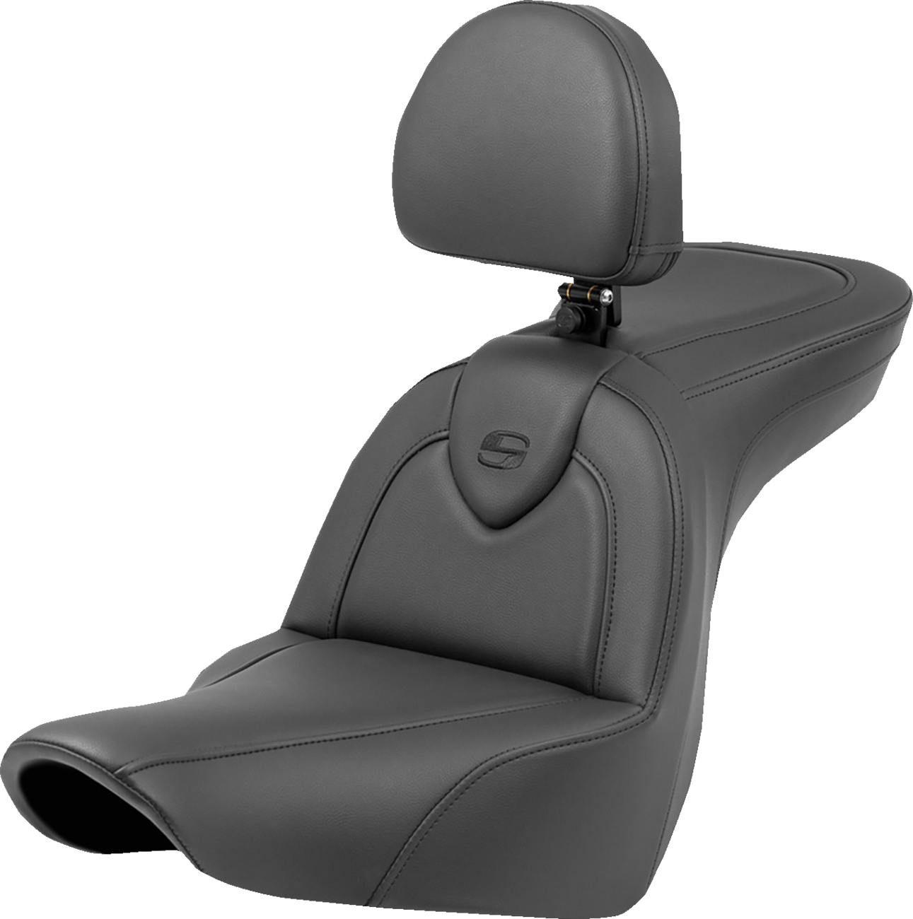 SADDLEMEN Roadsofa™ Seat - with Backrest - Black/Black Stitching - FXLR/FLSB '18-'23 818-29-187BR — image 1