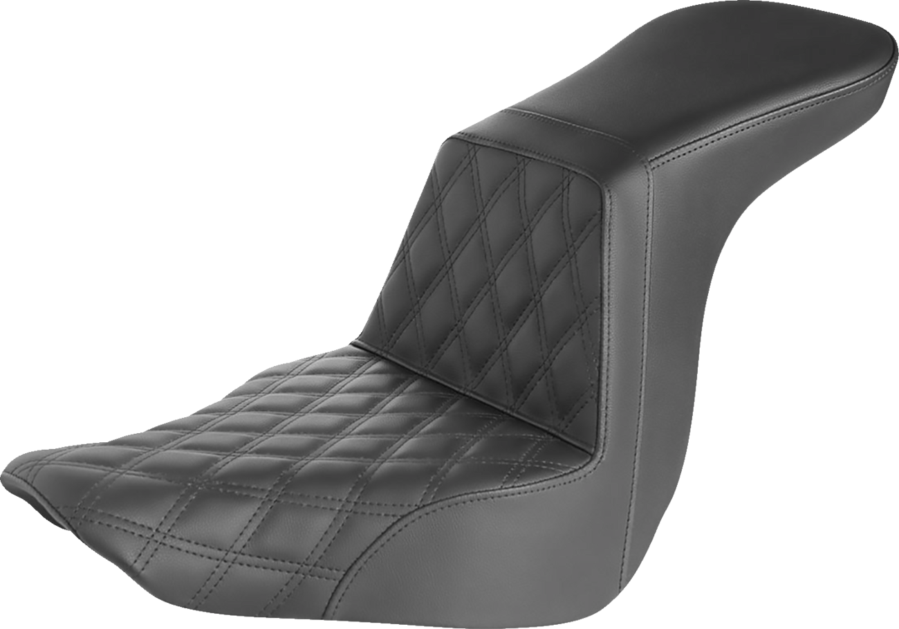 SADDLEMEN Step-Up Seat - Front Lattice Stitch - Black 818-29-192 — image 1
