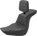 SADDLEMEN Tour Step-Up Seat - Rider Backrest - Front Lattice Stitch - FLSB/FXLR '18-'24 818-29-192BR — image 1