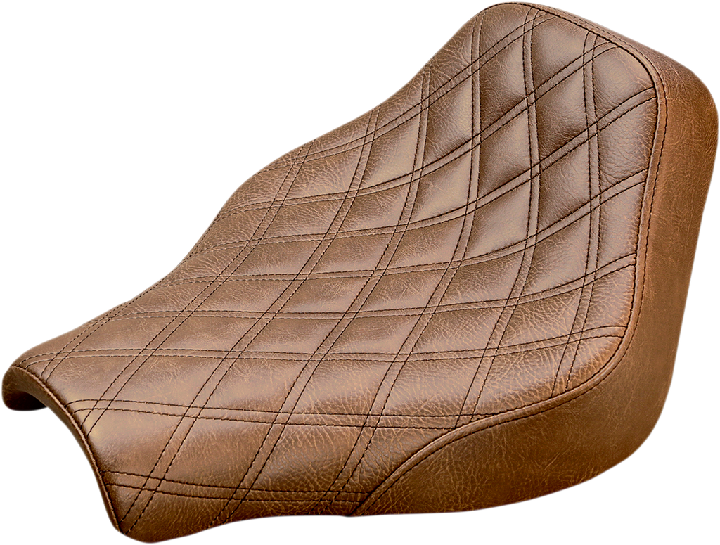 SADDLEMEN Renegade™ Solo Seat - Lattice Stitched - Brown - FX '18-'23 818-30-002BLS — image 1