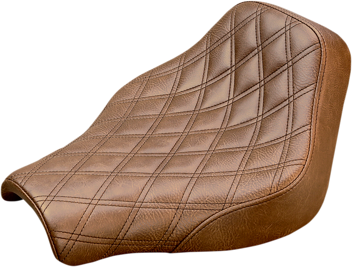 SADDLEMEN Renegade™ Solo Seat - Lattice Stitched - Brown - FX '18-'23 818-30-002BLS — image 1