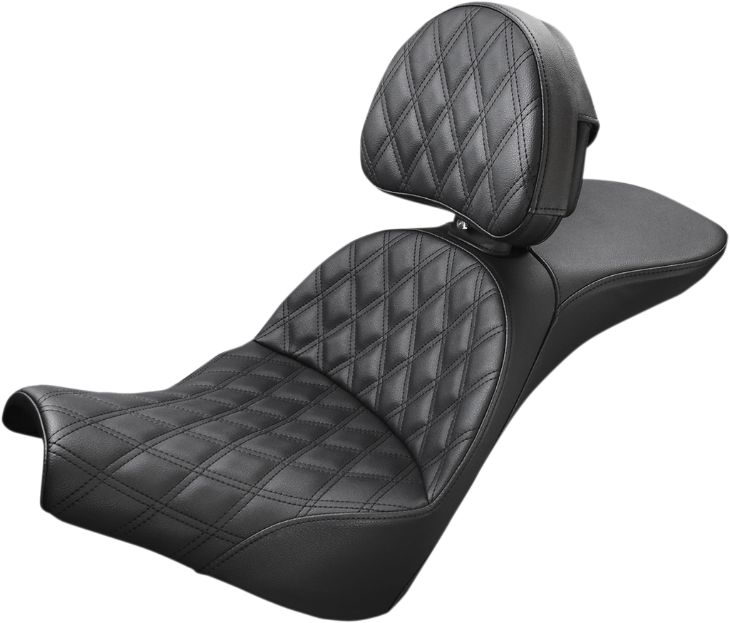 SADDLEMEN Explorer Seat - Lattice Stitched - Backrest - FXBB/FXST '18-'24 818-30-030LS — image 1