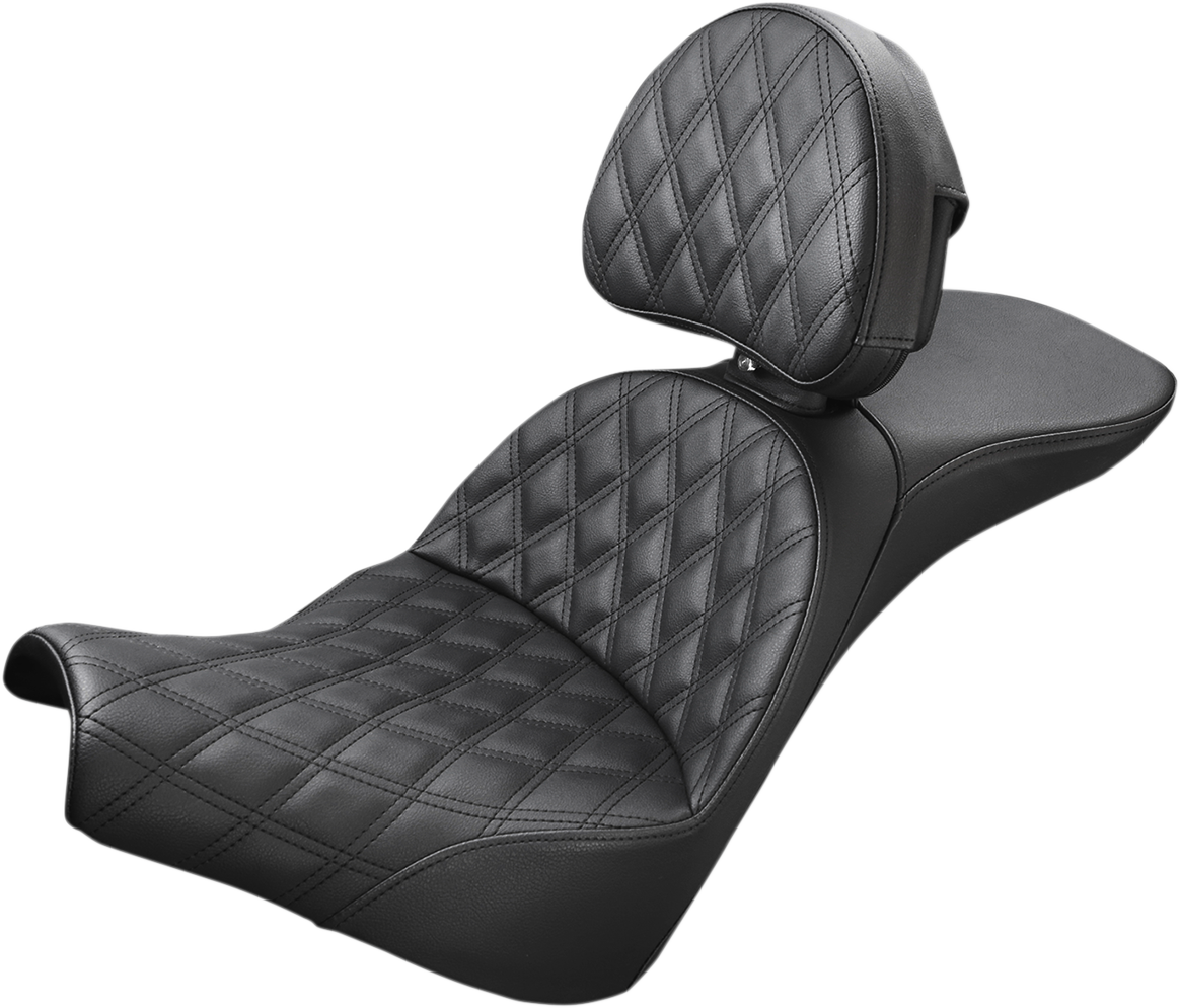 SADDLEMEN Explorer Seat - Lattice Stitched - Backrest - FXBB/FXST '18-'24 818-30-030LS — image 1