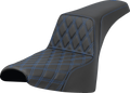 SADDLEMEN Step-Up Seat - Front Lattice Stitch - Blue Stitch - FXST/FXBB '18-'25 818-30-17201 — image 1