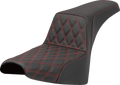 SADDLEMEN Step-Up Seat - Front Lattice Stitch - Red Stitch - FXST/FXBB '18-'25 818-30-17204 — image 1