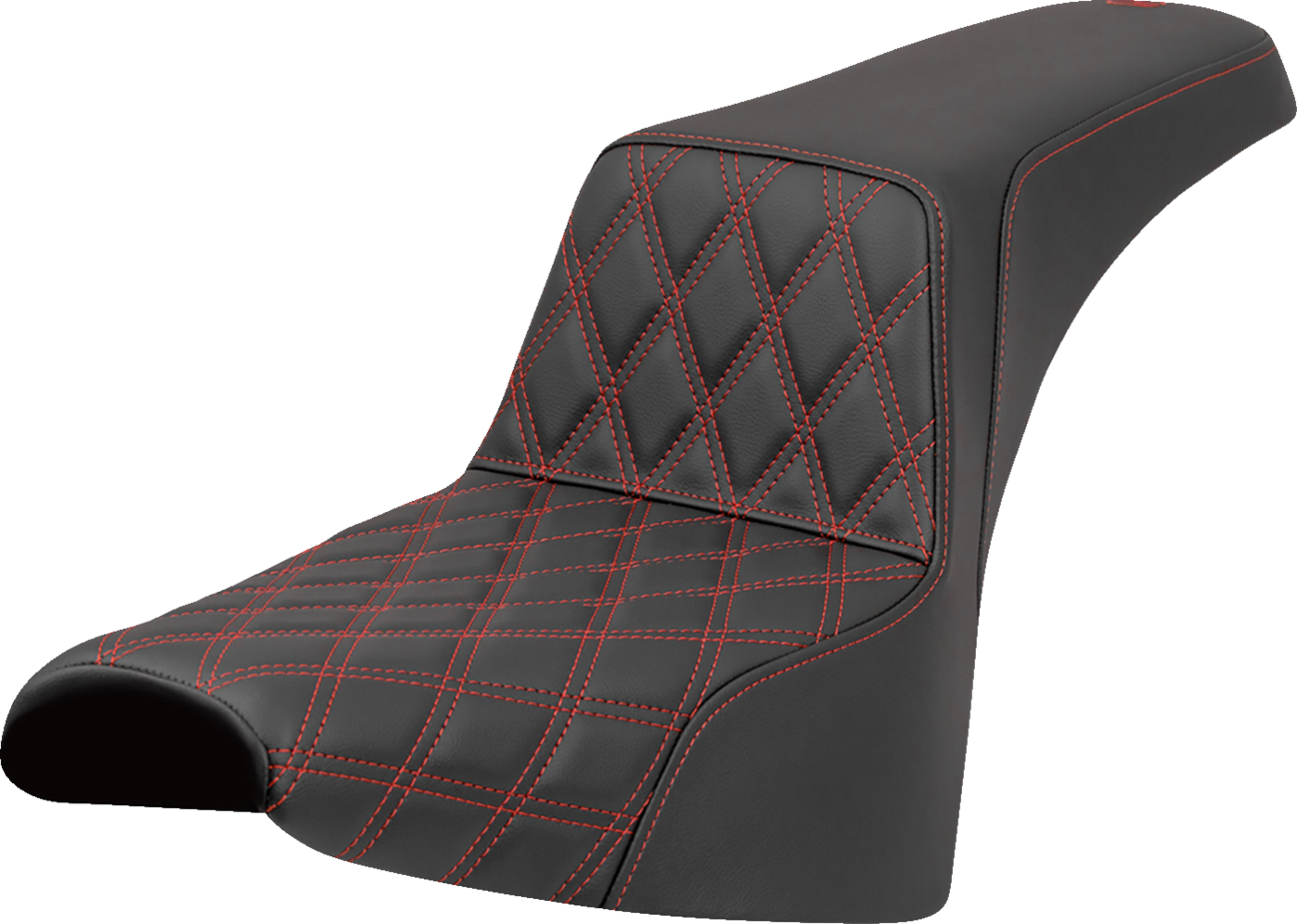 SADDLEMEN Step-Up Seat - Front Lattice Stitch - Red Stitch - FXST/FXBB '18-'25 818-30-17204 — image 1