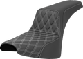 SADDLEMEN Step-Up Seat - Front Lattice Stitch - White Stitch - FXST/FXBB '18-'25 818-30-17206 — image 1