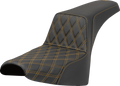 SADDLEMEN Step-Up Seat - Front Lattice Stitch - Gold Stitch - FXST/FXBB '18-'25 818-30-17207 — image 1