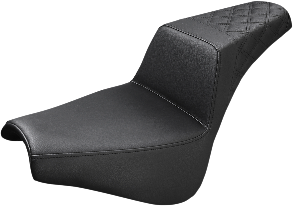 SADDLEMEN Step-Up Seat - Rear Lattice Stitch - Black - FX '18-'25 818-30-173 — image 1