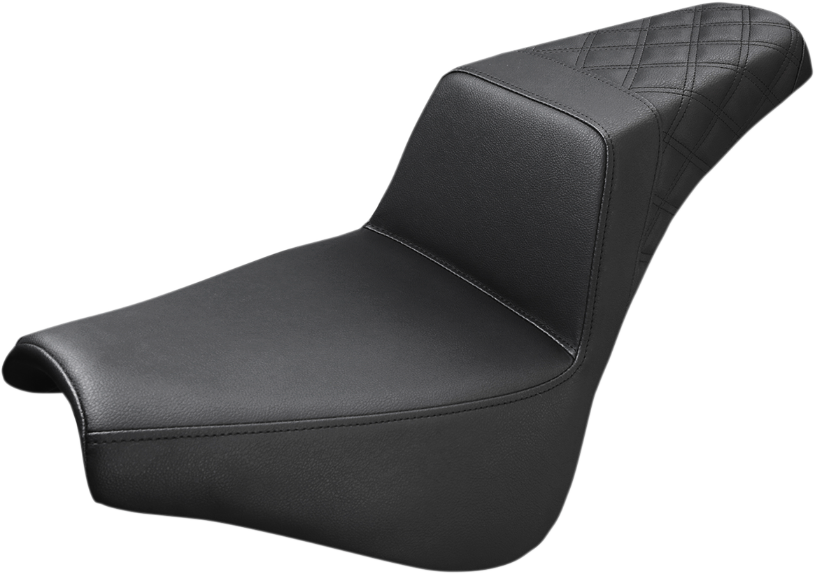 SADDLEMEN Step-Up Seat - Rear Lattice Stitch - Black - FX '18-'25 818-30-173 — image 1