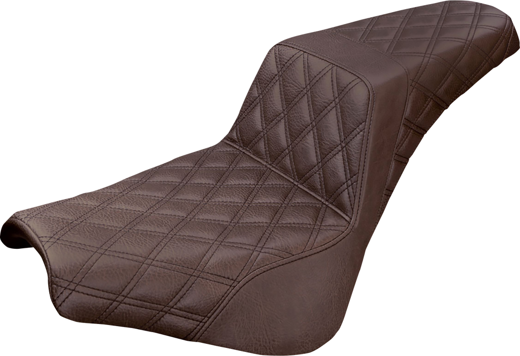 SADDLEMEN Step-Up Seat - Full Lattice Stitch - Brown 818-30-175BR — image 1