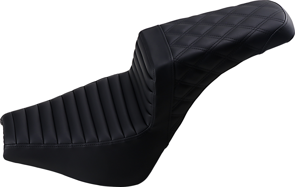 SADDLEMEN Step-Up Seat - Front Tuck-n-Roll/Rear Lattice Stitch - Black 818-30-176 — image 1