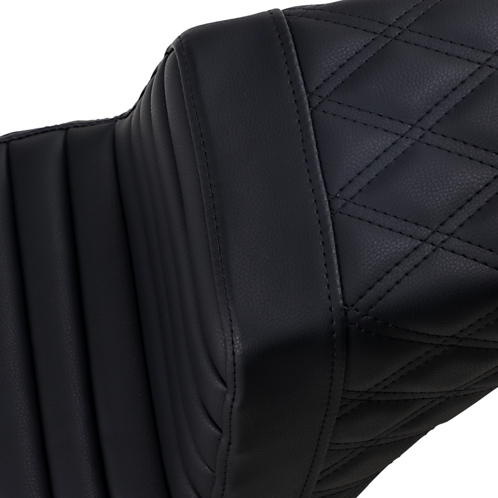 SADDLEMEN Step-Up Seat - Front Tuck-n-Roll/Rear Lattice Stitch - Black 818-30-176 — image 2