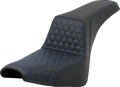 SADDLEMEN Step-Up Seat - Honeycomb - Blue Stitching - FXBB/FXST '18-'24 818-30-17701 — image 1