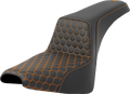 SADDLEMEN Step-Up Seat - Honeycomb - Orange Stitching - FXBB/FXST '18-'24 818-30-17703 — image 1
