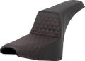 SADDLEMEN Step-Up Seat - Honeycomb - Red Stitching - FXBB/FXST '18-'24 818-30-17704 — image 1