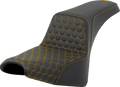SADDLEMEN Step-Up Seat - Honeycomb - Gold Stitching - FXBB/FXST '18-'24 818-30-17707 — image 1