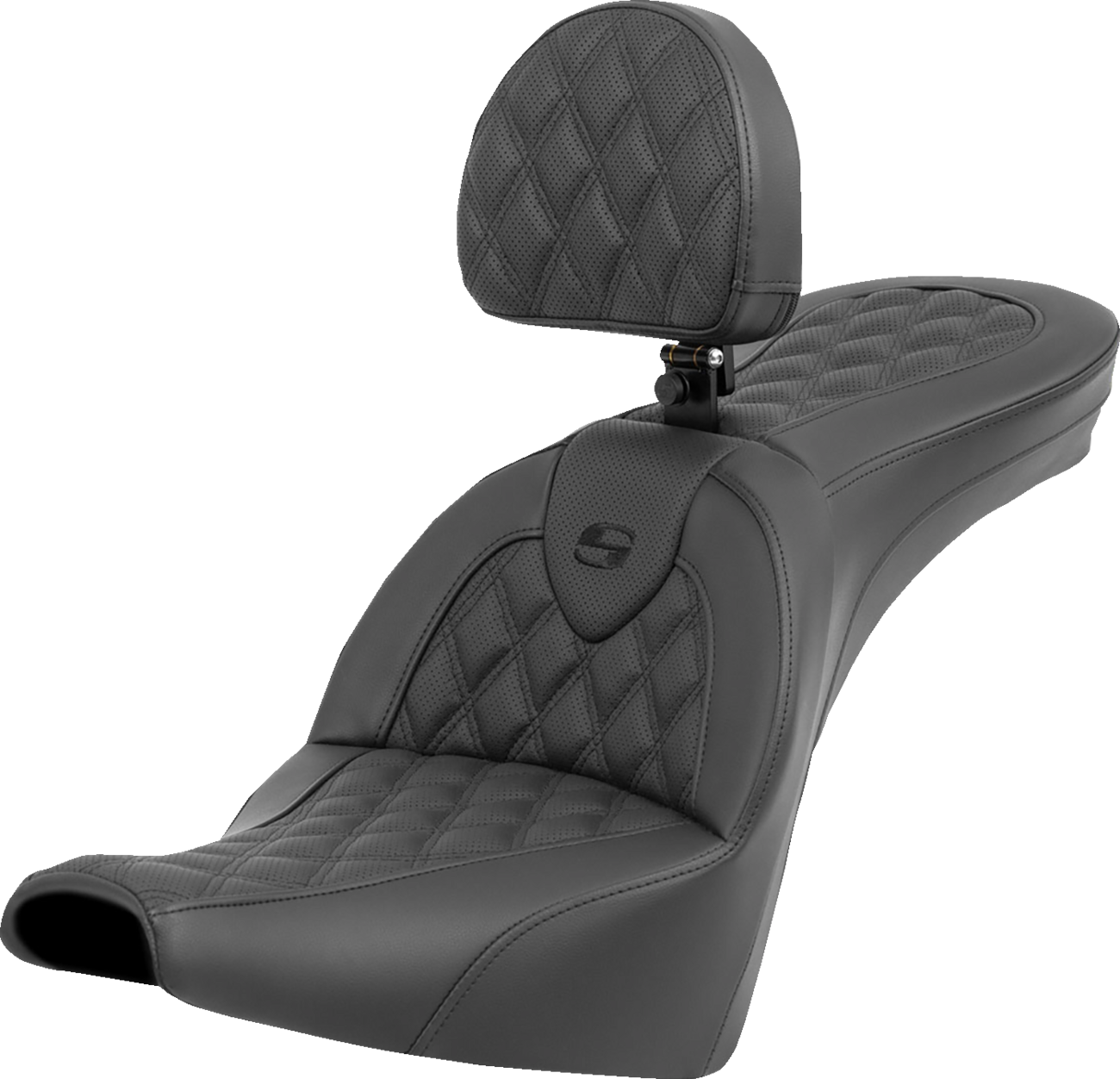 SADDLEMEN Roadsofa™ Seat - Lattice Stitch - with Backrest - FXBB/FXST '18-'24 818-30-182BR — image 1