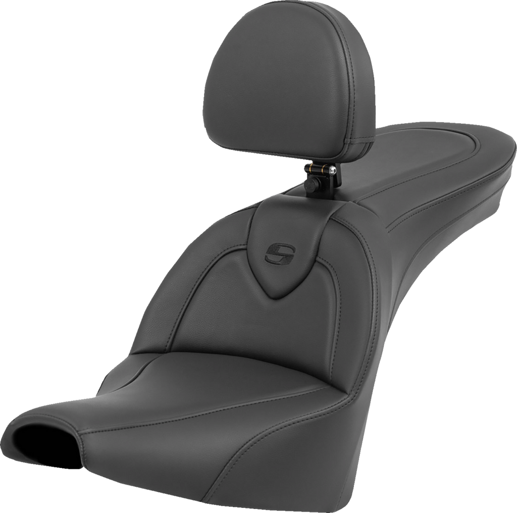SADDLEMEN Roadsofa™ Seat - with Backrest - Black/Black Stitching - FXBB/FXST '18-'24 818-30-187BR — image 1