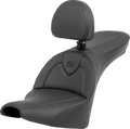 SADDLEMEN Roadsofa™ Seat - with Backrest - Black/Black Stitching - FXBB/FXST '18-'24 818-30-187BR — image 1