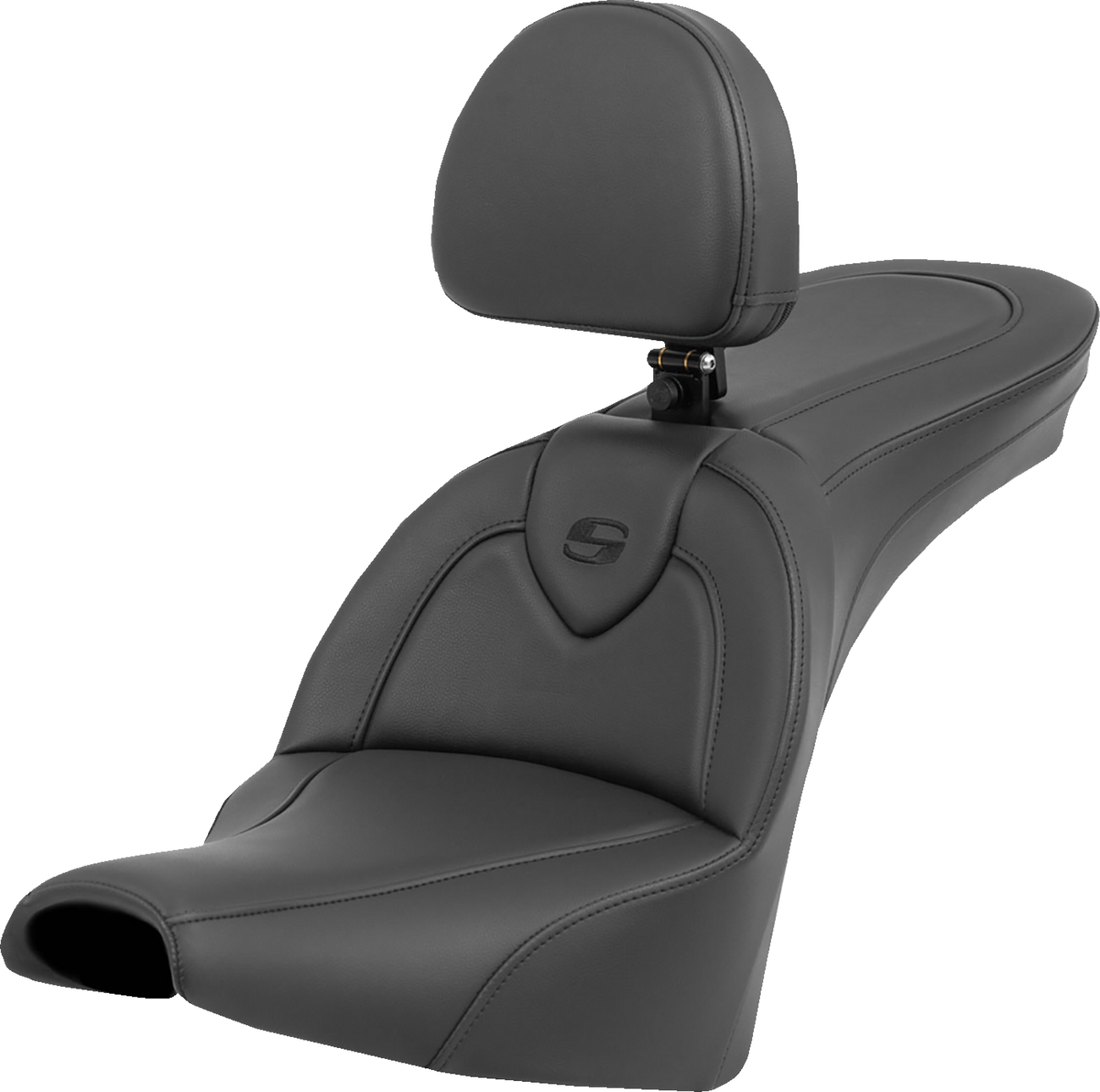 SADDLEMEN Roadsofa™ Seat - with Backrest - Black/Black Stitching - FXBB/FXST '18-'24 818-30-187BR — image 1