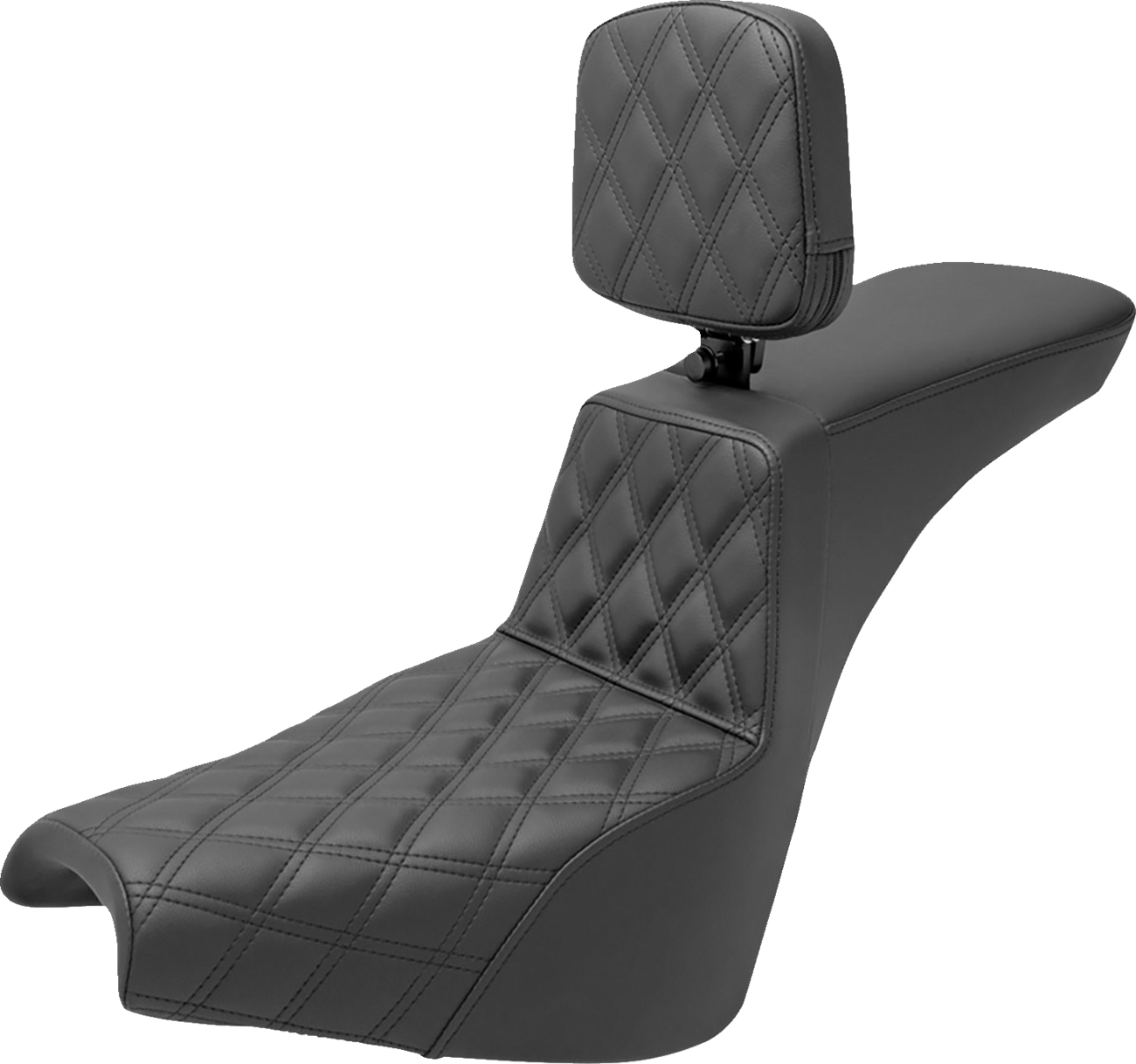 SADDLEMEN Tour Step-Up Seat - Rider Backrest - Front Lattice Stitch - FXBB/FXST '18-'25 818-30-192BR — image 1