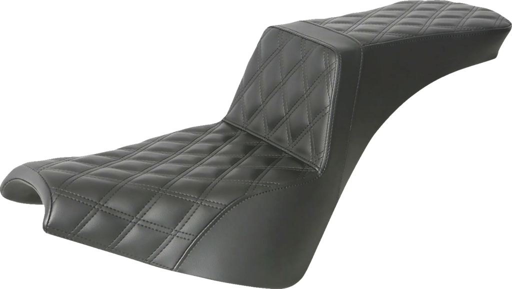 SADDLEMEN Step-Up Seat - Full Lattice Stitch - Black 818-30-195 — image 1
