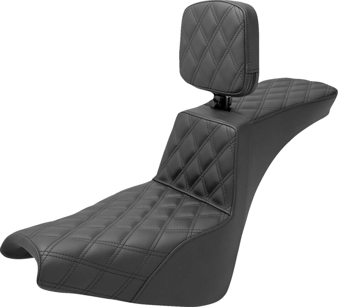 SADDLEMEN Tour Step-Up Seat - Rider Backrest - Full Lattice Stitch - FXBB/FXST '18-'25 818-30-195BR — image 1