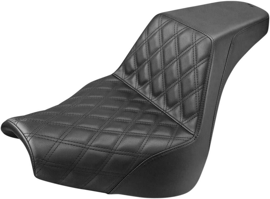SADDLEMEN Step-Up Seat - Front Lattice Stitch - Black - FXBR/S '18-'20 818-31-172 — image 1