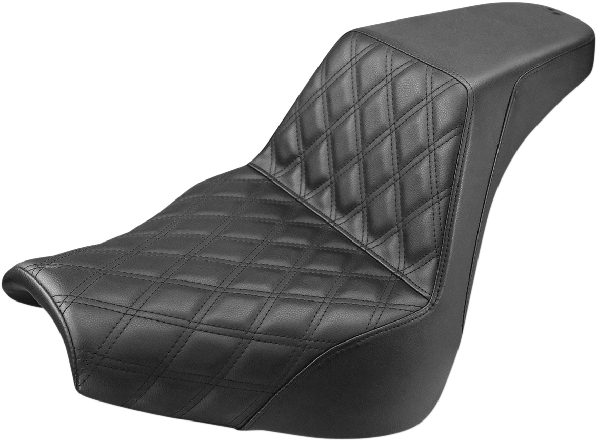 SADDLEMEN Step-Up Seat - Front Lattice Stitch - Black - FXBR/S '18-'20 818-31-172 — image 1