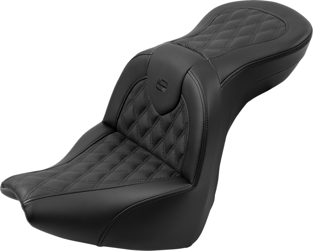 SADDLEMEN Roadsofa™ Seat - with Backrest - Lattice Stitch - FXBR/S '18-'20 818-31-182BR — image 2