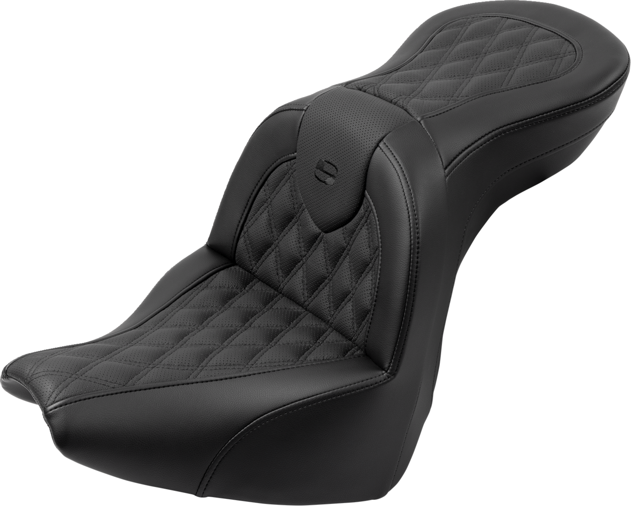 SADDLEMEN Roadsofa™ Seat - with Backrest - Lattice Stitch - FXBR/S '18-'20 818-31-182BR — image 2