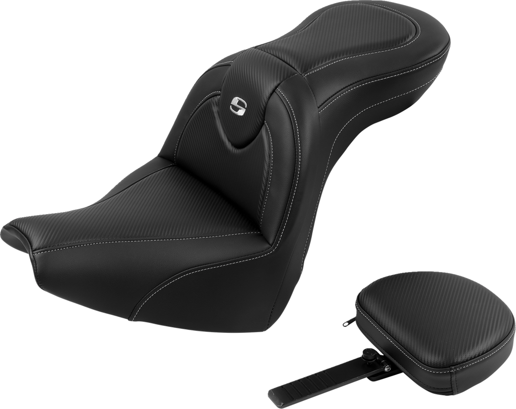 SADDLEMEN Roadsofa™ Seat - with Backrest - Carbon Fiber - FXBR/S '18-'20 818-31-185BR — image 1