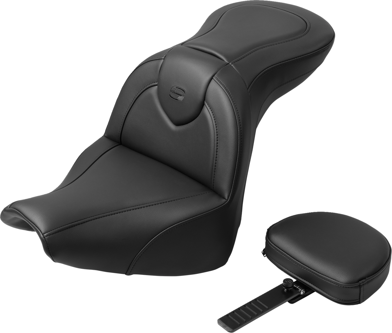 SADDLEMEN RoadSofa™ Seat - with Backrest - Black Stitch - FXBR/S '18-'20 818-31-187BR — image 1