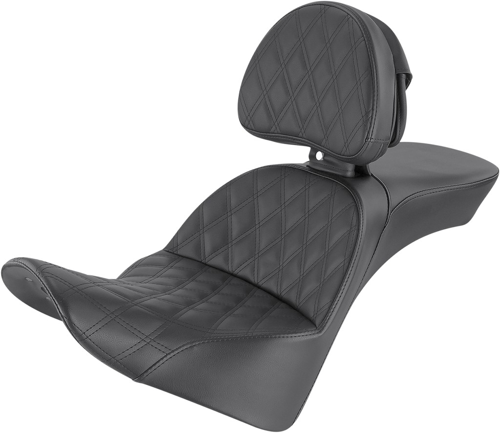 SADDLEMEN Explorer Seat - Lattice Stitched - Backrest - FL '18-'24 818-33-030LS — image 1