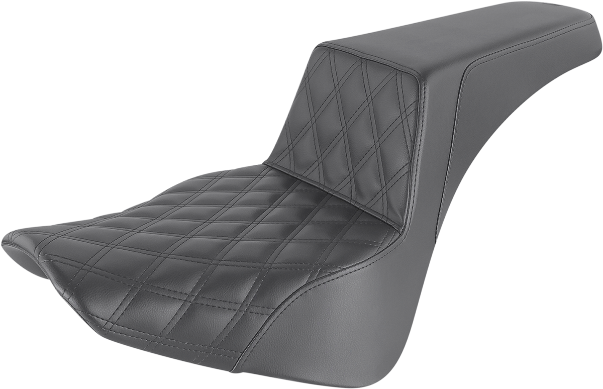SADDLEMEN Step-Up Seat - Front Lattice Stitch - Black 818-33-172 — image 1