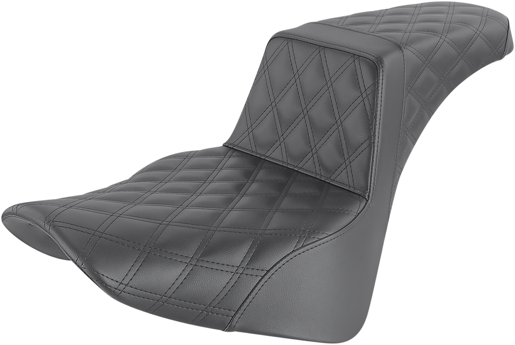 SADDLEMEN Step-Up Seat - Full Lattice Stitch - Black 818-33-175 — image 1