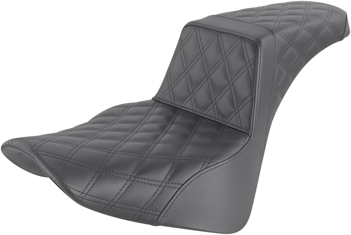 SADDLEMEN Step-Up Seat - Full Lattice Stitch - Black 818-33-175 — image 1